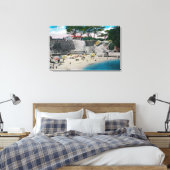 Bathing Beach at Pacific Grove Canvas Afdruk (Insitu (Slaapkamer))