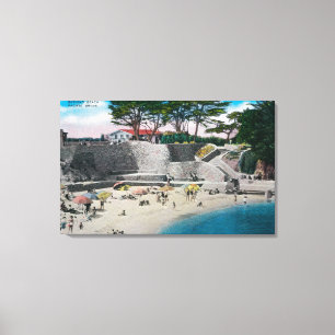 Bathing Beach at Pacific Grove Canvas Afdruk