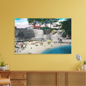 Bathing Beach at Pacific Grove Canvas Afdruk (Insitu (Woonkamer))
