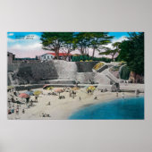 Bathing Beach at Pacific Grove Poster (Voorkant)