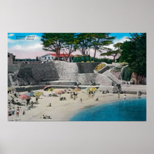 Bathing Beach at Pacific Grove Poster