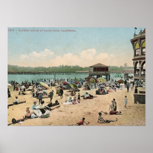 Bathing Beach, Santa Cruz CA  Poster (Voorkant)