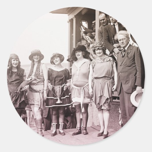 Bathing Beauties Ronde Sticker (Voorkant)