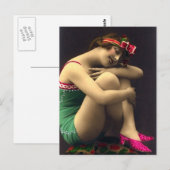 Bathing Beauty in Green Briefkaart (Voorkant / Achterkant)