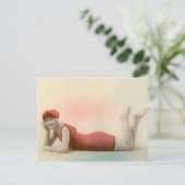 Bathing Beauty in Roos Red Briefkaart (Staand voorkant)