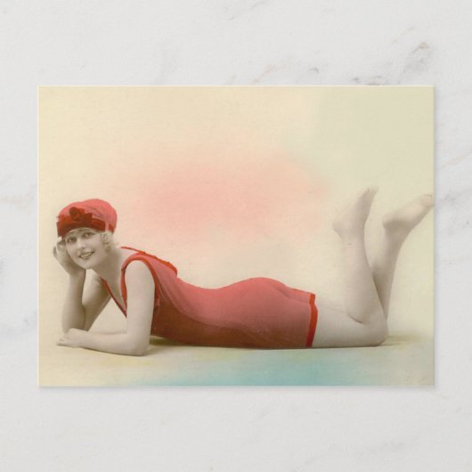Bathing Beauty in Roos Red Briefkaart (Voorkant)