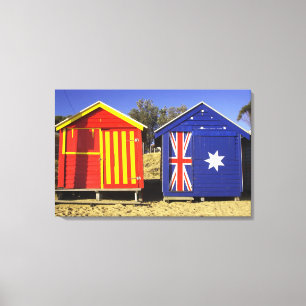 Bathing Boxes, Middle Brighton Beach, Port 2 Canvas Afdruk