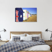 Bathing Boxes, Middle Brighton Beach, Port Canvas Afdruk (Insitu (Slaapkamer))