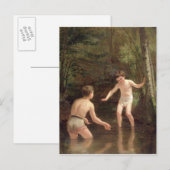 Bathing Boys, 1873 Briefkaart (Voorkant / Achterkant)