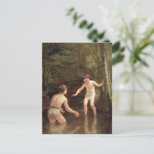 Bathing Boys, 1873 Briefkaart (Staand voorkant)