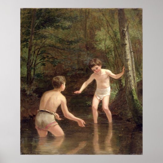 Bathing Boys, 1873 Poster (Voorkant)