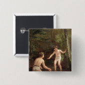 Bathing Boys, 1873 Vierkante Button 5,1 Cm (Voorkant /achterkant)