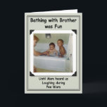 Bathing Brothers Birthday Kaart<br><div class="desc">Funny birthday card for sibling</div>