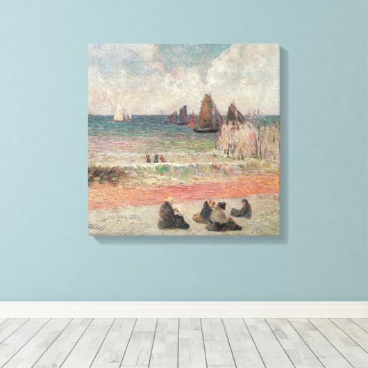 Bathing Dieppe van Paul Gauguin, fijne kunst Canvas Afdruk (Insitu (Houten vloer))