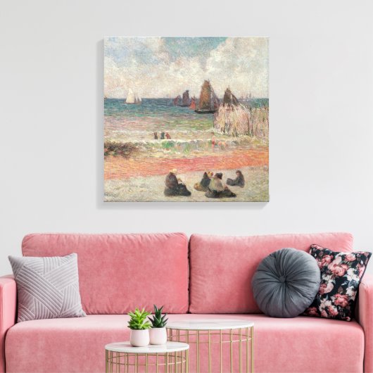Bathing Dieppe van Paul Gauguin, fijne kunst Canvas Afdruk (Insitu (Woonkamer))