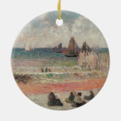 Bathing Dieppe van Paul Gauguin,  fijne kunst Keramisch Ornament (Achterkant)