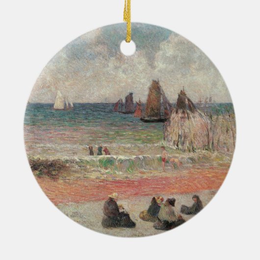 Bathing Dieppe van Paul Gauguin,  fijne kunst Keramisch Ornament (Achterkant)