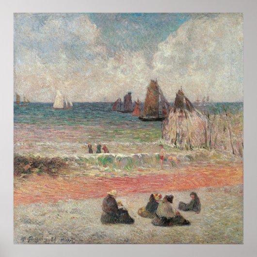 Bathing Dieppe van Paul Gauguin,  fijne kunst Poster (Voorkant)