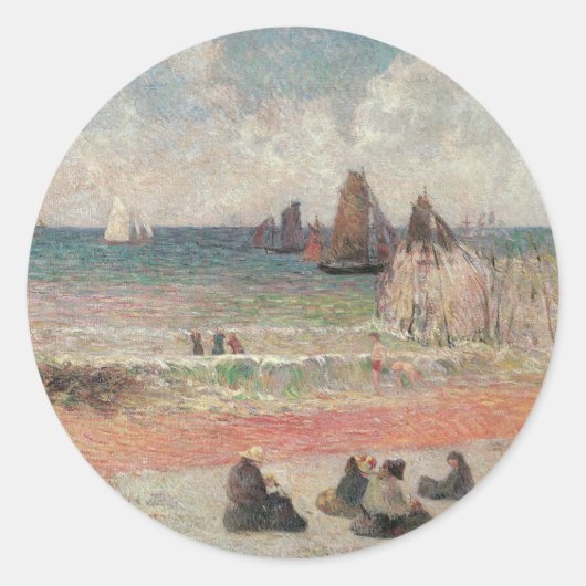 Bathing Dieppe van Paul Gauguin,  fijne kunst Ronde Sticker (Voorkant)