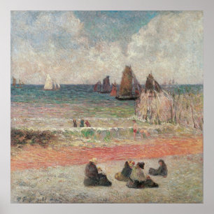Bathing Dieppe van Paul Gauguin, Vintage Fine Art Poster