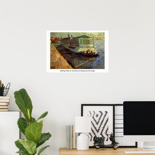 Bathing Float op de Seine in Asniere door Van Gogh Poster (Thuiskantoor)
