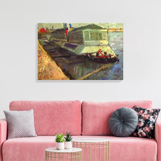 Bathing Float op Seine Asniere door Vincent van Go Canvas Afdruk (Insitu (Woonkamer))