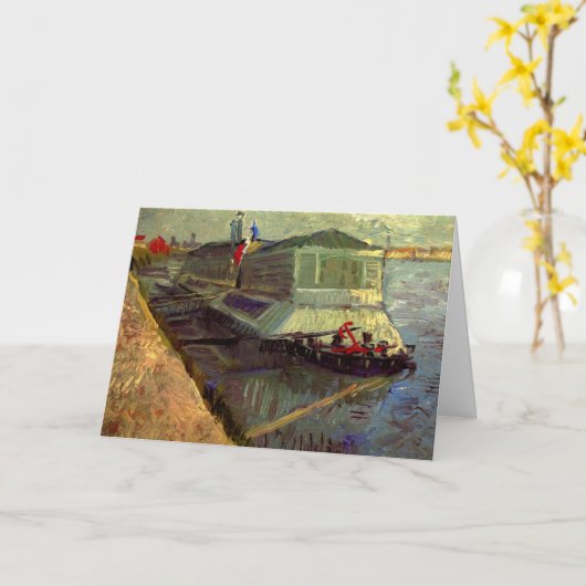 Bathing Float op Seine Asniere door Vincent van Go Kaart (Gele Bloem)