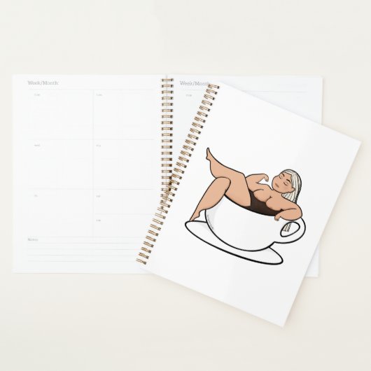 Bathing in coffee - Cute and curvy Planner (Display)
