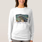 Bathing River Otter Wildlife Art T-shirt (Voorkant)