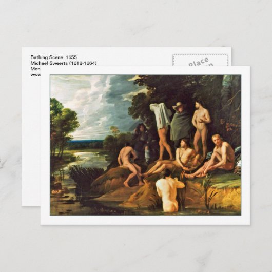 Bathing Scene van Michael Swerts Briefkaart (Voorkant / Achterkant)