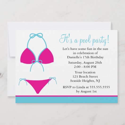 Bathing Suit Party Invitations Kaart (Voorkant)