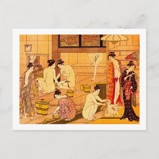Bathing van vrouwen, Torii Kiyonaga Japans Briefkaart (Voorkant)