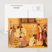 Bathing van vrouwen, Torii Kiyonaga Japans Briefkaart (Voorkant / Achterkant)