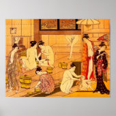 Bathing van vrouwen, Torii Kiyonaga Japans Poster (Voorkant)