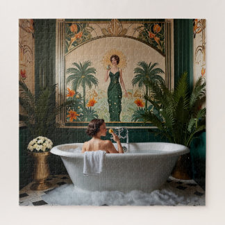 Bathing Woman in Art Deco Bathroom Legpuzzel