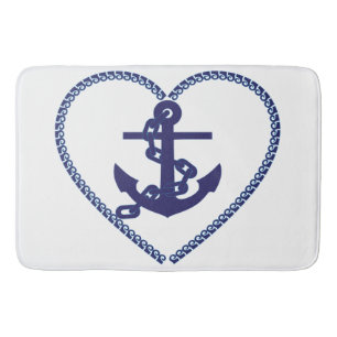Bathmat badkamer Hartenanker blauw wit Badmat