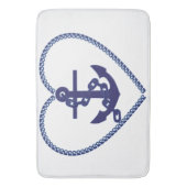Bathmat badkamer Hartenanker blauw wit Badmat (Voorkant Verticaal)