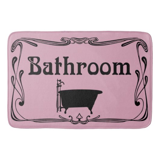 Bathmat badkamer , roze trommel zwart badmat (Voorkant)