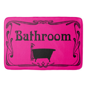 Bathmat badkamer , roze zwart badmat