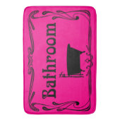 Bathmat badkamer , roze zwart badmat (Voorkant Verticaal)
