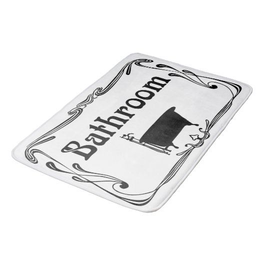 Bathmat badkamer , zwart wit badmat (Gekanteld)