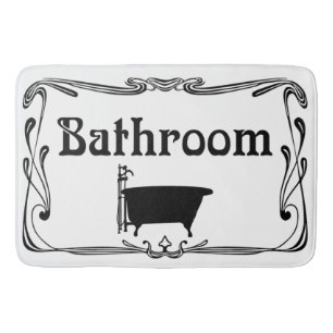 Bathmat badkamer , zwart wit badmat