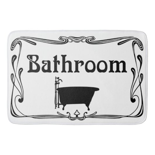 Bathmat badkamer , zwart wit badmat (Voorkant)