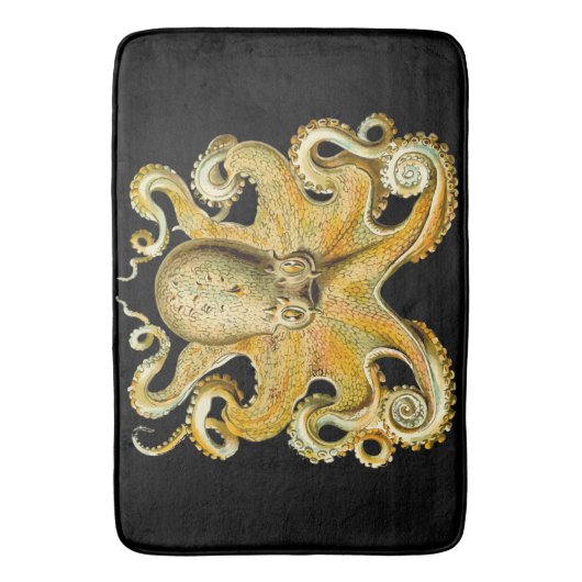 Bathmat Black Gold Octopus Badmat (Voorkant Verticaal)