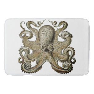 Bathmat Black Silver Grey Octopus Gold Badmat