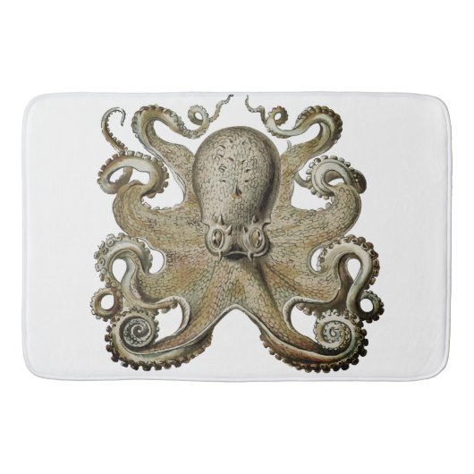 Bathmat Black Silver Grey Octopus Gold Badmat (Voorkant)