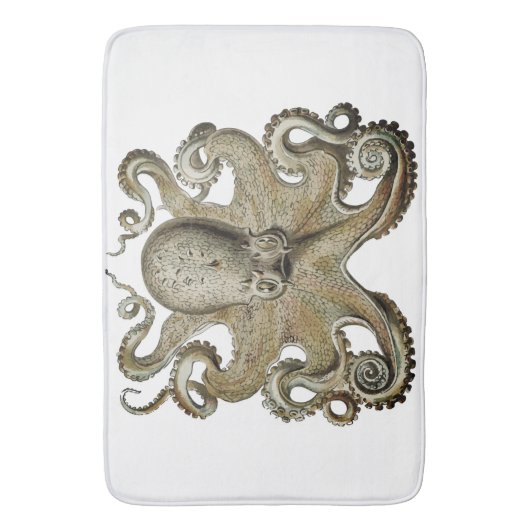 Bathmat Black Silver Grey Octopus Gold Badmat (Voorkant Verticaal)