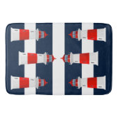 Bathmat - Blue Stripes Lighthouse Badmat (Voorkant)