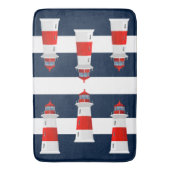 Bathmat - Blue Stripes Lighthouse Badmat (Voorkant Verticaal)