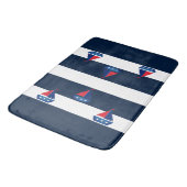 Bathmat - Blue Stripes Sailboot Badmat (Gekanteld)